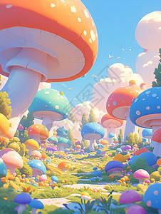 梦幻蘑菇园图片