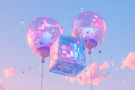 丰彩梦幻气球的虚拟舞动图片