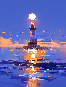 海上的灯塔背景图片