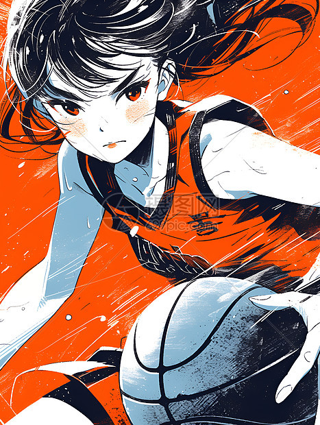 展示的漫画篮球少女图片