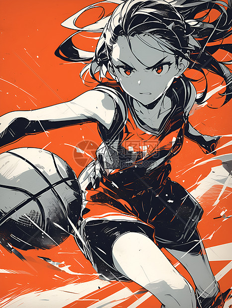 设计的漫画篮球少女图片