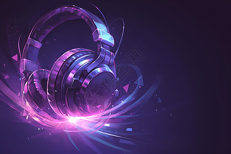 紫色彩光耳机图片