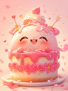 粉色果冻蛋糕图片