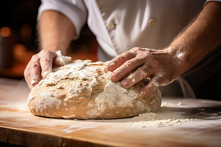 厨师烘烤面包背景图片
