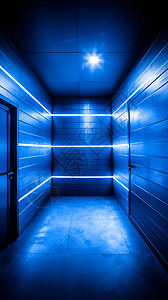 门廊里的蓝色灯光图片