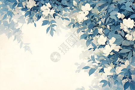 叶子和小白花图片