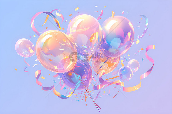 幻彩的彩色气球图片