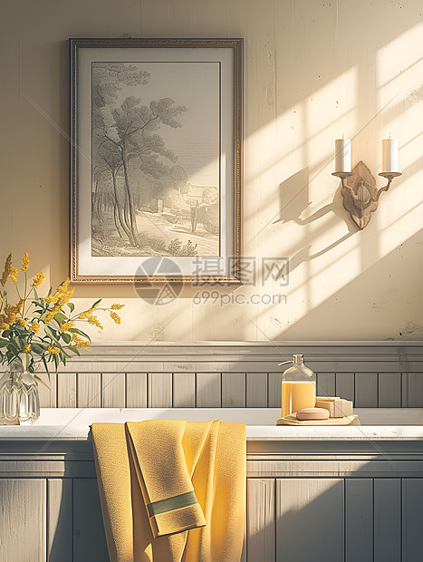 复古风格的浴室图片