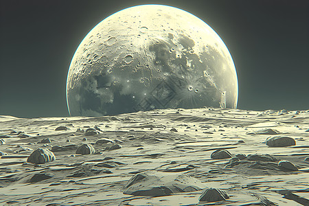 月球表面的坑洞图片