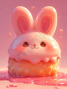 蛋糕上的小兔子图片