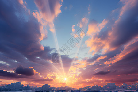 夕阳下的云彩背景图片