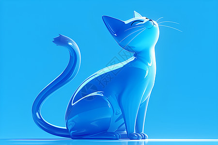 天空下的蓝猫图片