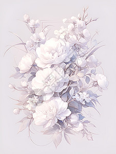 清新的白色花朵背景图片