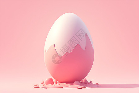 粉色蛋壳插画图片