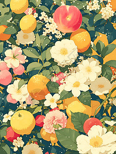 花果盛宴背景图片