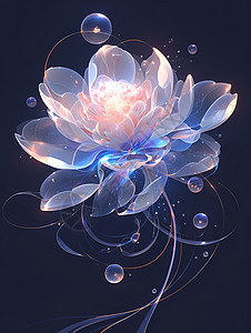 水晶色彩的抽象花卉图片