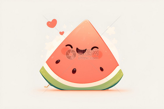 夏日的童趣的可爱西瓜图标图片