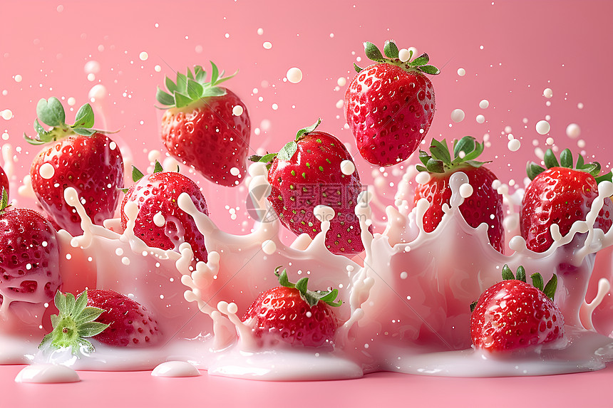 美味的草莓海报图片