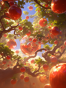 奇幻之境中的苹果树图片