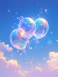 神奇幻想中的气球奇景背景图片