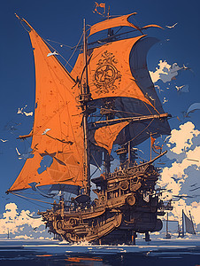 梦幻的海盗船图片