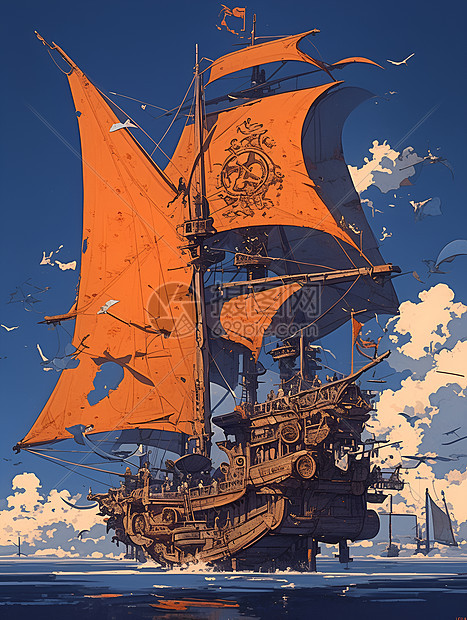 梦幻的海盗船图片
