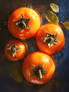 色彩鲜艳的柿子图片
