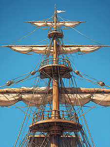 木船桅杆图片