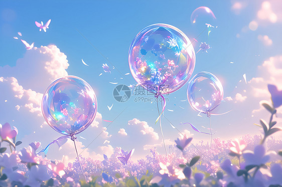 梦幻炫目的气球图片