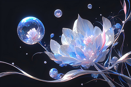 梦幻的泡泡花卉图片