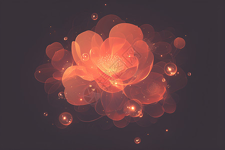 花瓣与光球的绚丽交织图片