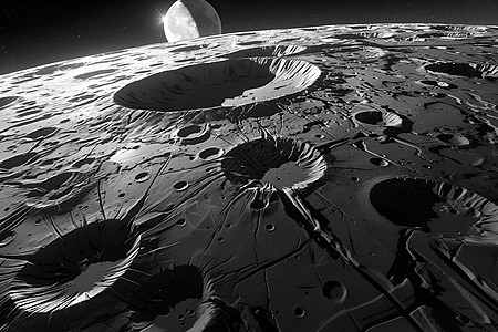 月球撞击坑痕高清图片