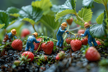 袖珍的草莓园图片