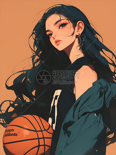 少女篮球手图片