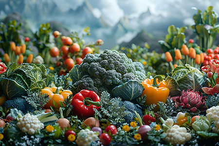 山谷里的蔬菜图片