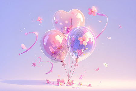 水晶气球里的花朵图片