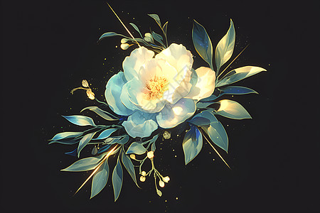 白色山茶花卉图片