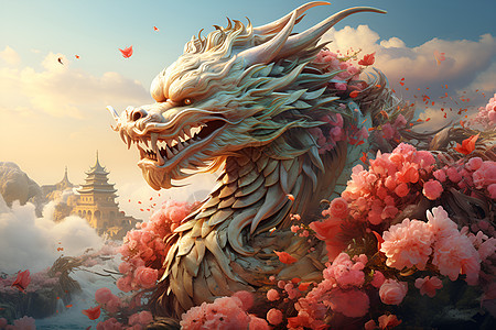 中国神龙背景图片