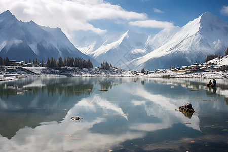 美丽雪山背景