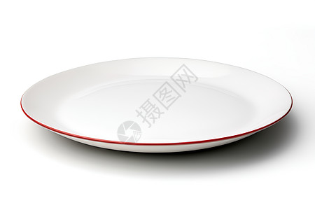 红白相间的陶瓷餐盘图片