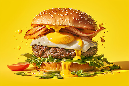 五彩斑斓的汉堡图片