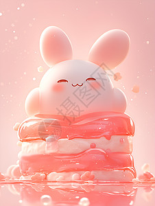 甜美蛋糕兔女郎高清图片