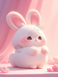粉色卡通兔子背景图片