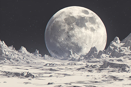 黑白月球背面背景图片