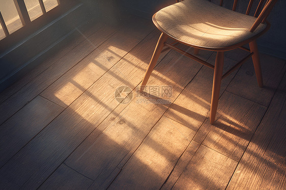 木质地板上的椅子图片