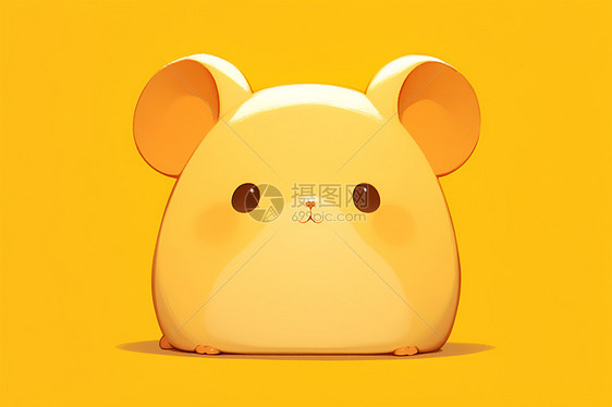 黄色背景中的小鼠形象图片
