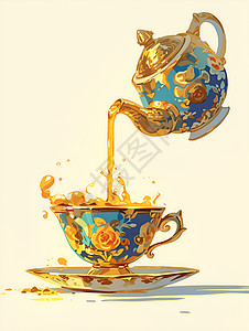 倒水的茶壶图片