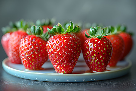 小巧的红色草莓背景图片