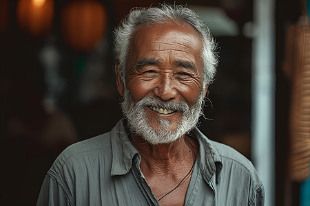 开心的老年男子图片