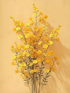 黄色的花枝图片